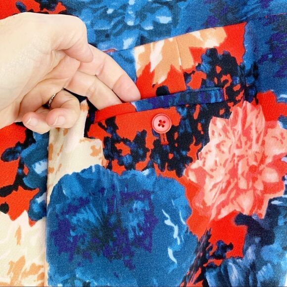 Talbots Bright Floral Chatham Side-Zip Ankle Pants Petite 10 EUC - Picture 5 of 13